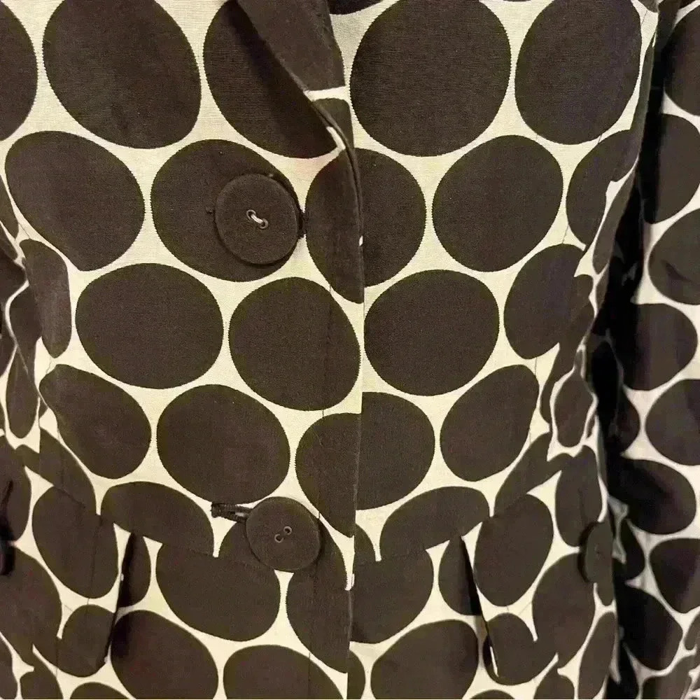 Harold's women's brown and beige polka dot jacket with three buttons size medium - Picture 10 of 12